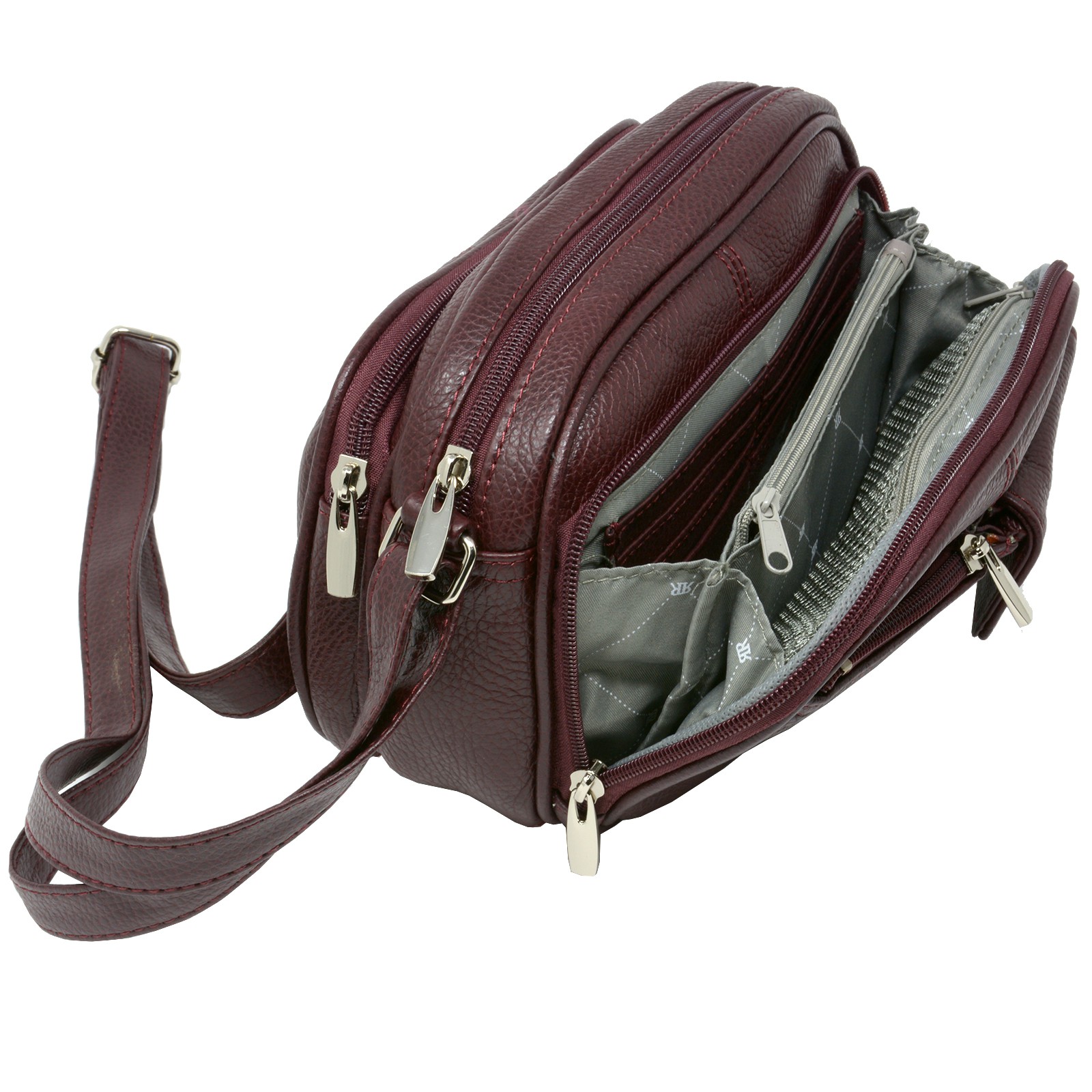 Womens Leather Organizer Purse Shoulder Bag Handbag Cross Body Bag